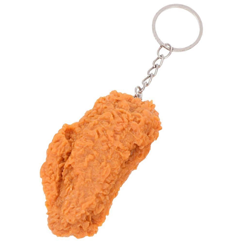 Imitation Fried Chicken Keychain Creative Chicken Wing Shape Decoration For Bags And Backpacks 3.14x1.57x1.10in 1Pcs