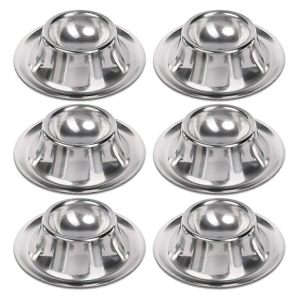 Set of 6 Stainless Steel Egg Cups Egg Holder Stackable Egg Cup Egg Stand Stand for 4 People Gastro Quality