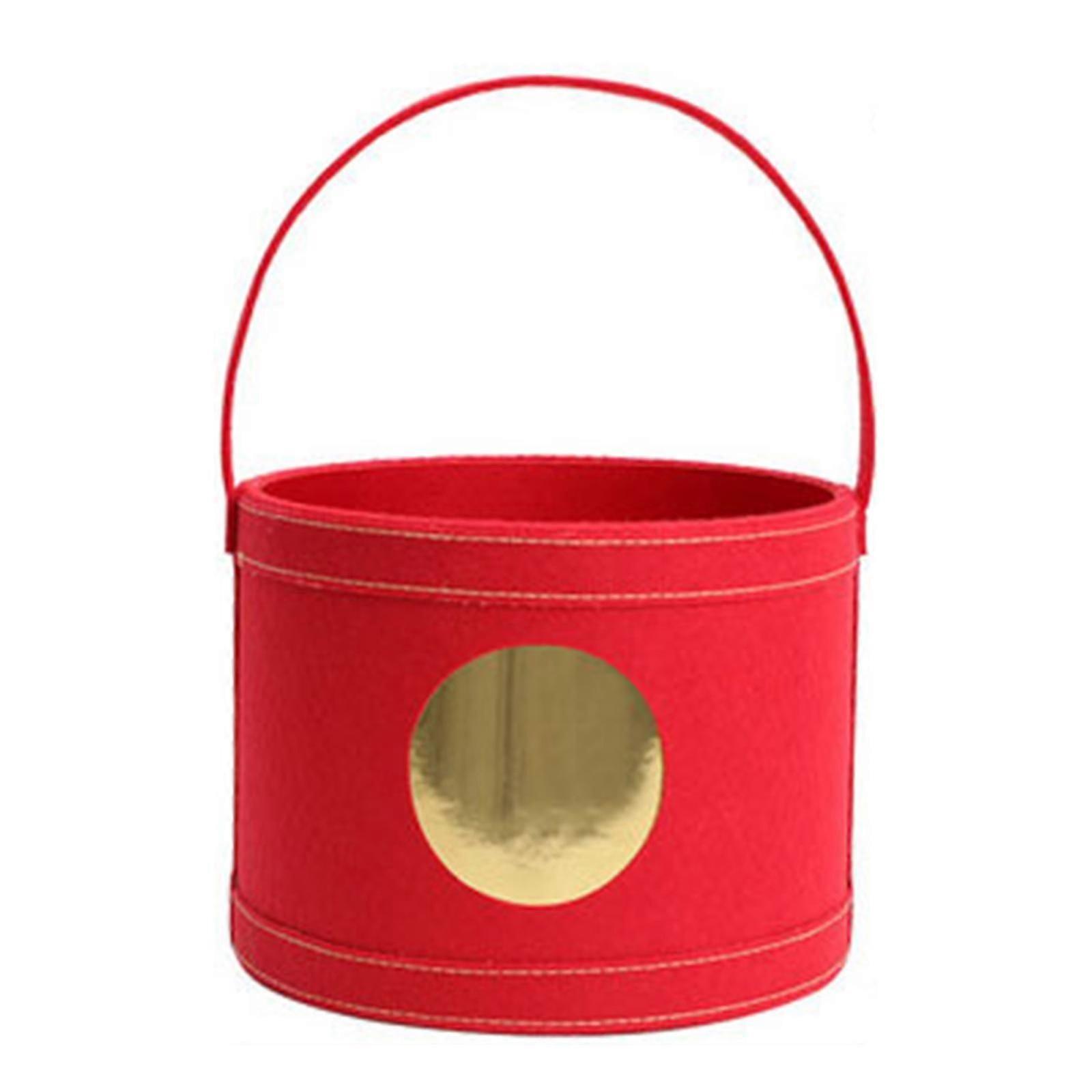Fu Character Flower Pot Desktop New Year Lucky Flower Vase Bucket Bouquet Arranging Box Container for Spring Festival