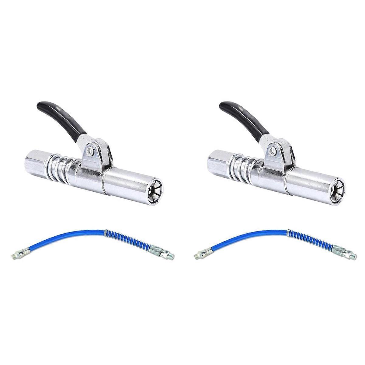 2X Grease Nipple Coupler Manual Grease Pump Head Syringe Nozzle Oil Filling Tool Grease Nipple Fitti
