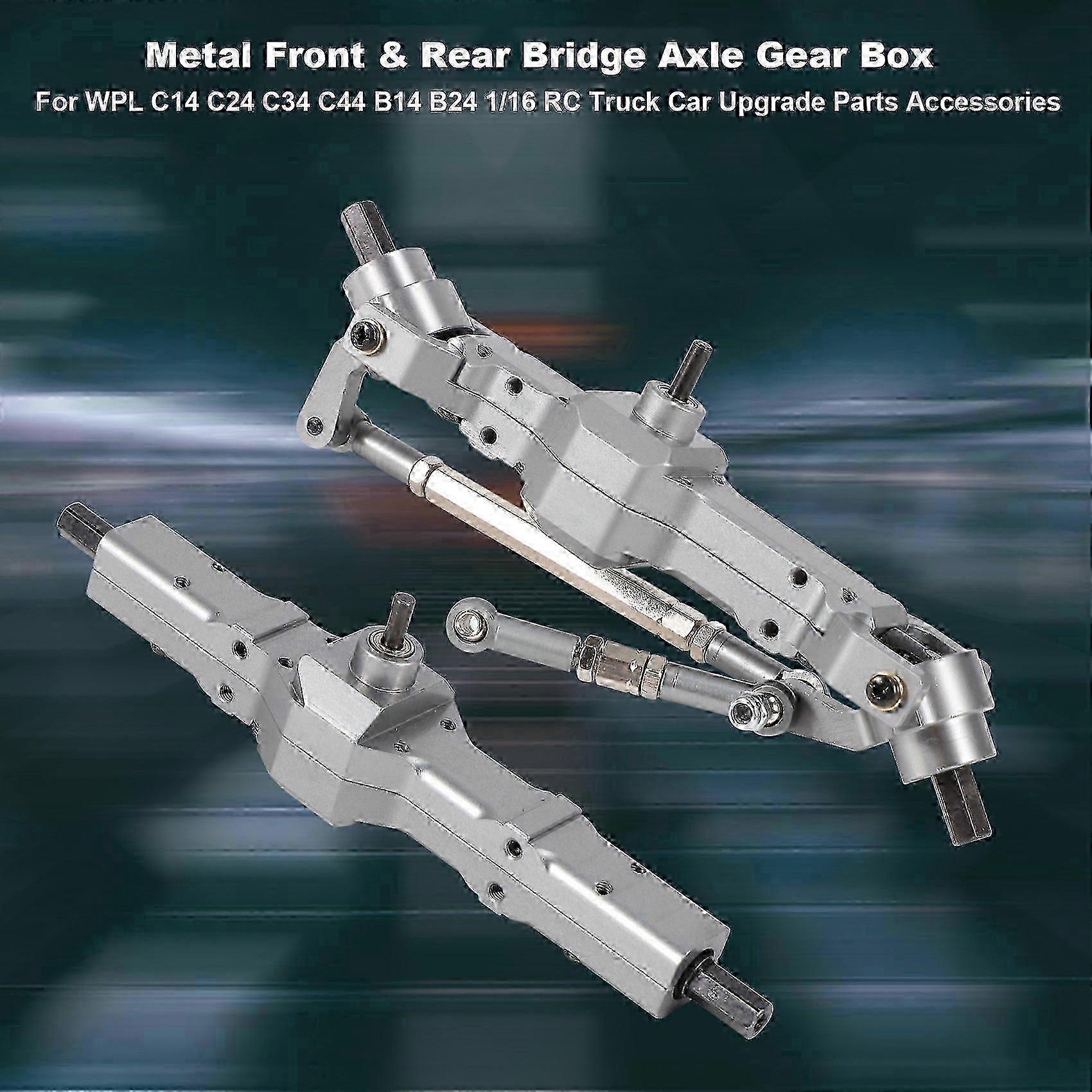 Metal Front & Rear Bridge Axle for Compatible with Various RC Truck Models C14 C24 C34 C44 B14 B24 Upgrade Parts Accessory