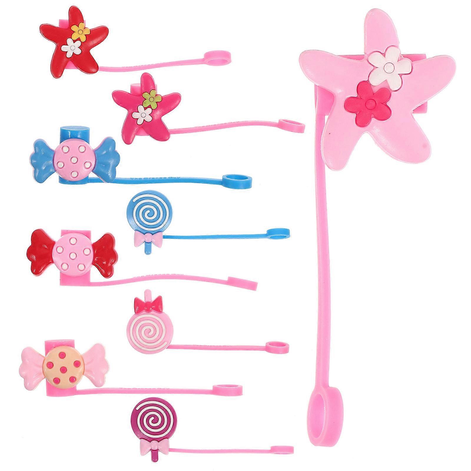 Party Straw Caps Adorable Straw Protectors Protective Sealing Assorted Color 3.3x2.5cm
