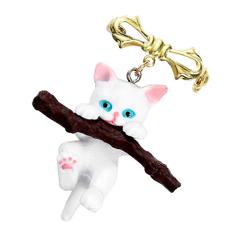 Three Dimensional Holding Branch Cat Brooch Pin for Decoration合金树 质 多 可 装饰 1PC