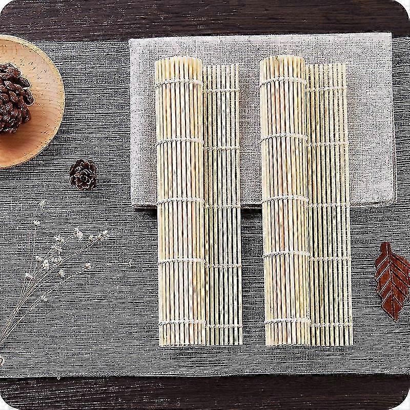 Washable Bamboo Sushi Mats, Set of 2 Pieces for Perfectly Serving Sushi Dishes, Ideal for Any Home Chef
