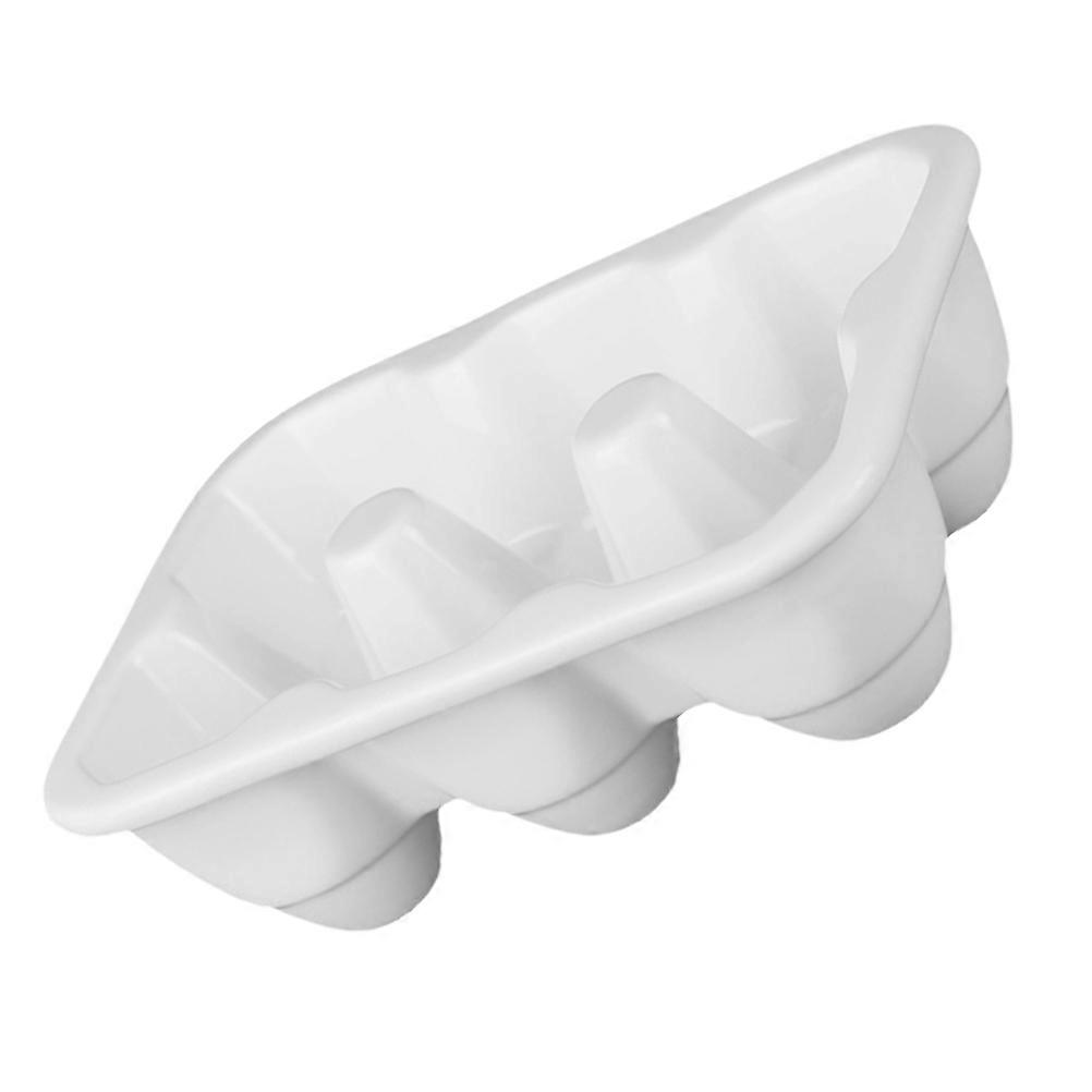 Fresh Egg Storage Box Small Ceramic Tray Kitchen Organization 16.5x11x5cm White Flat Bottom 1Pcs