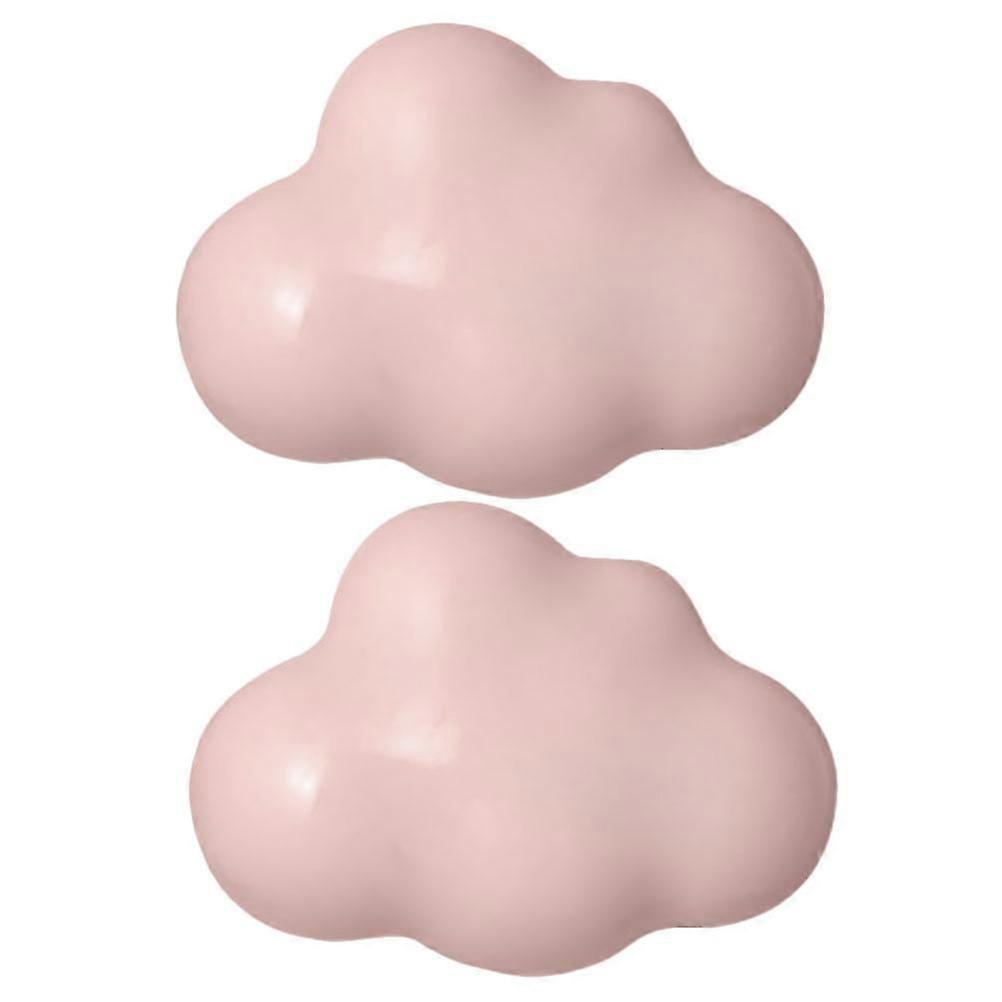 2pcs Cloud Shaped Handle Adorable Pull Delicate Drawer Knobs Creative Ceramic Handle for Home Office Kids (Pink)
