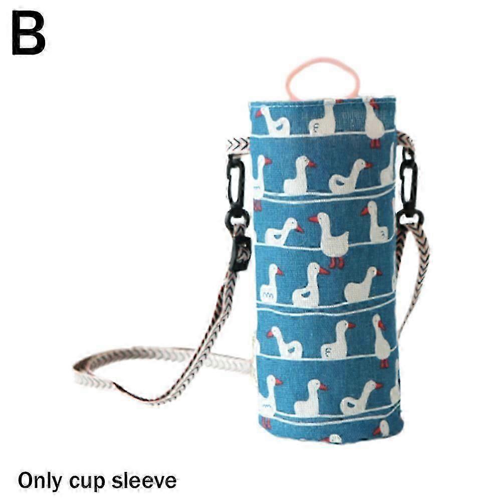 Portable Handheld Hanging Rope Water Cup Bag Adjustable Shoulder Strap