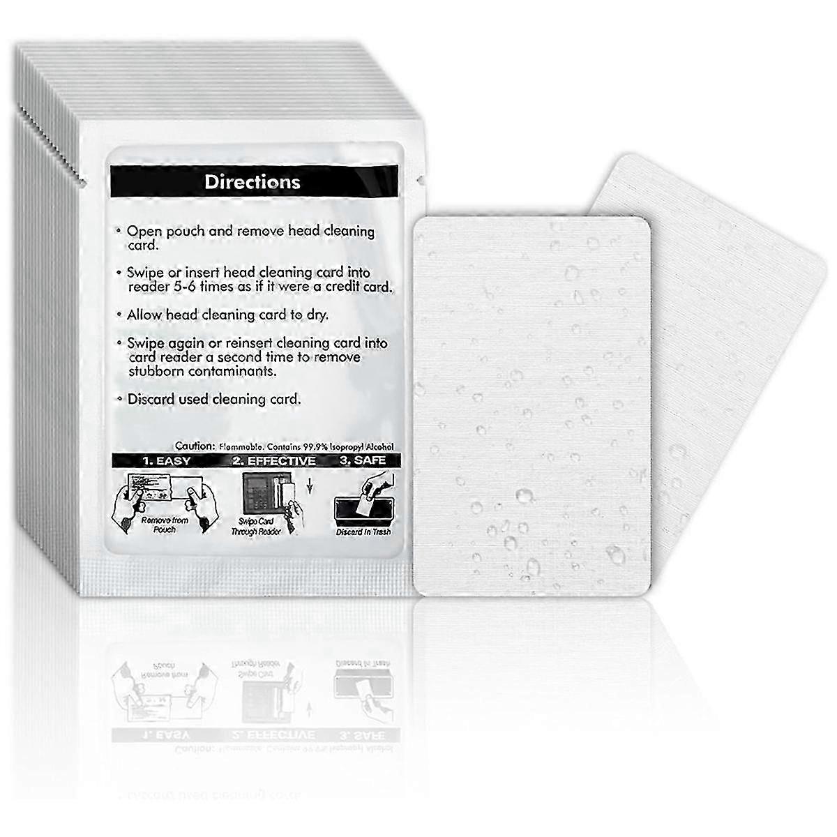 Dual Side Card Reader Cleaning Cards - CR80 Compatible POS Cleaning Cards (50PCS)