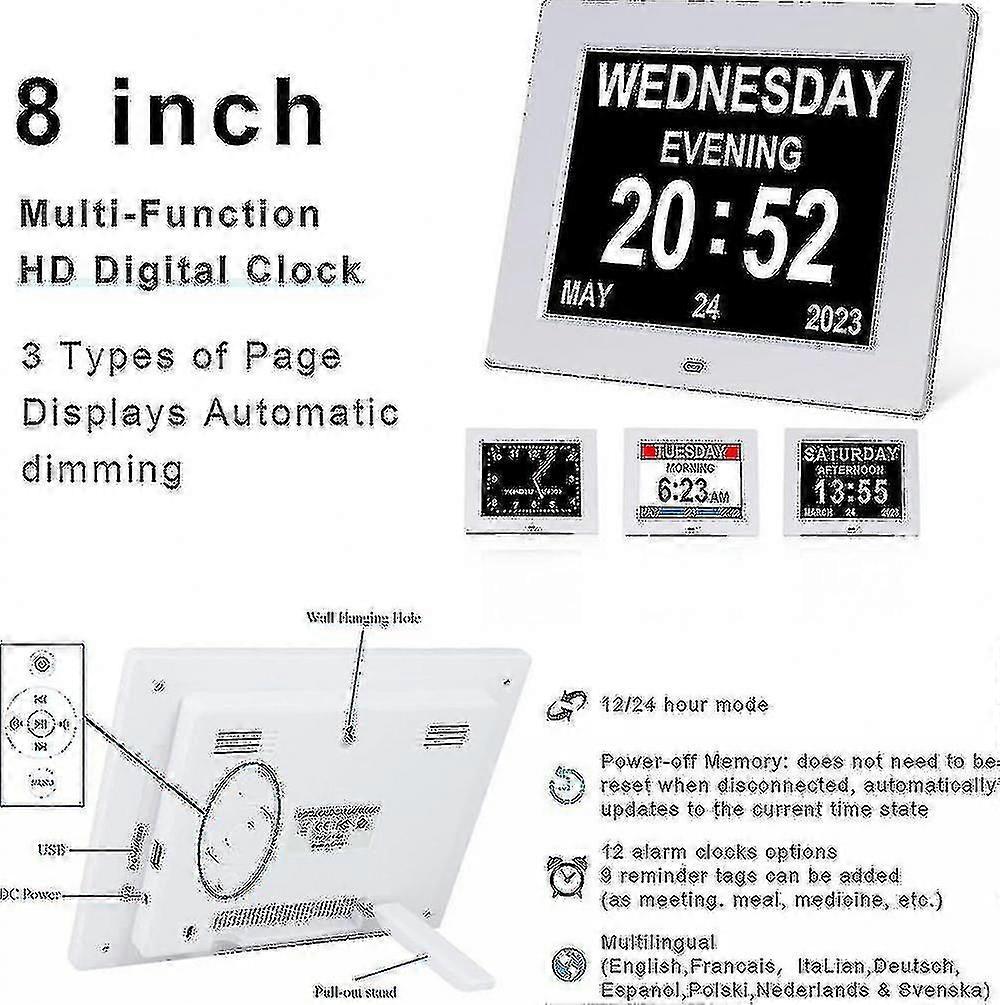 Dementia Clock Alzheimers Clock & Large Digital Calendar Clock For Seniors,clock With Day And Date F -gt