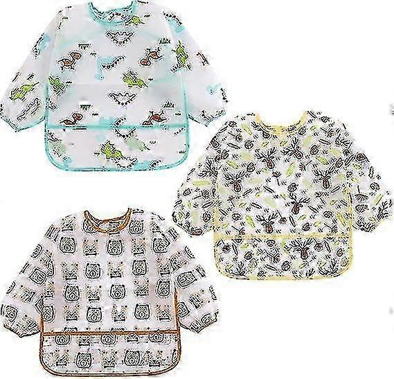 Waterproof Sleeve Bib - Long Sleeve Bib With Adjustable Neck For Babies Aged 2 To 5, Unisex