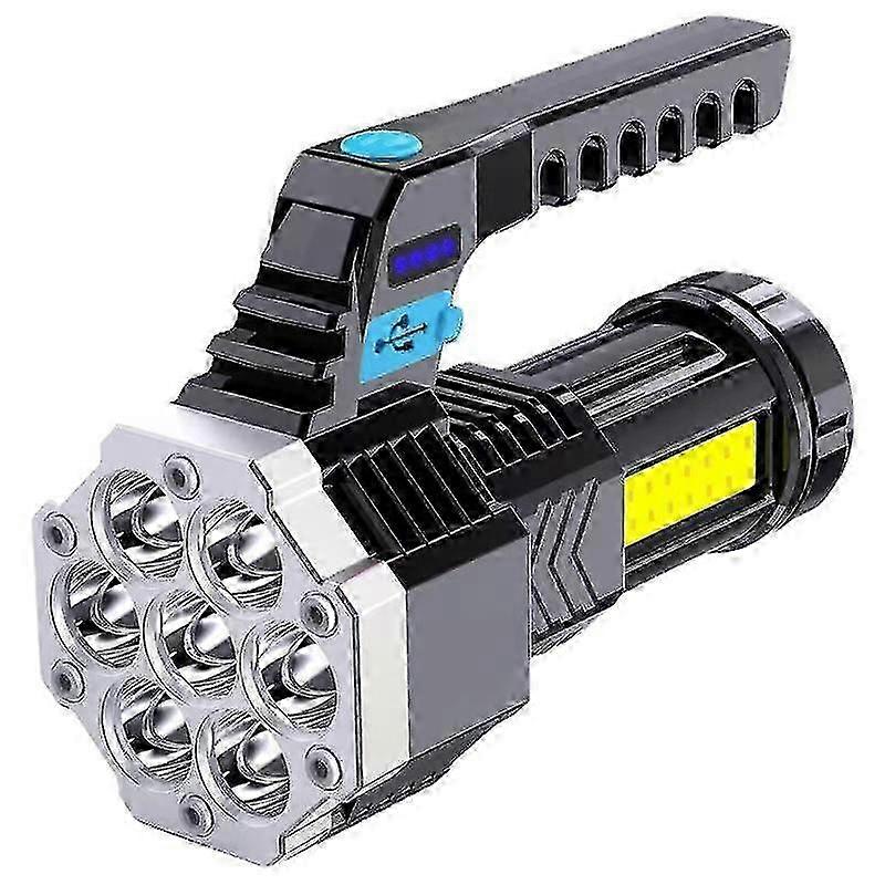 Led Flashlight High Power Usb Rechargeable Torch Built-in Battery Cob 7 Led Flashlights Powerful Handheld Portable Outdoor Lamp
