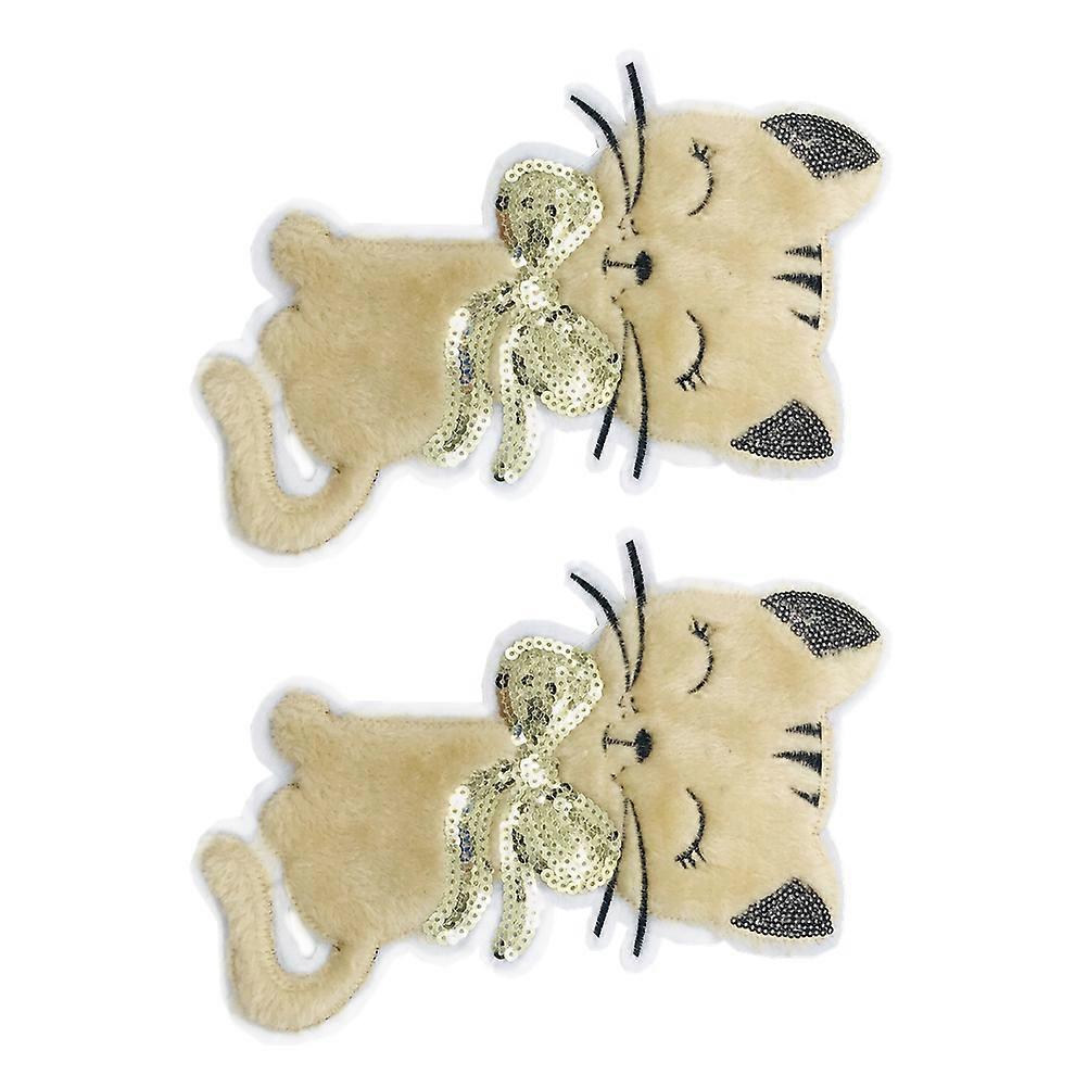 Embroidered Patches Iron On Repair Clothes for Art Craft Projects Large Felt 2Pcs