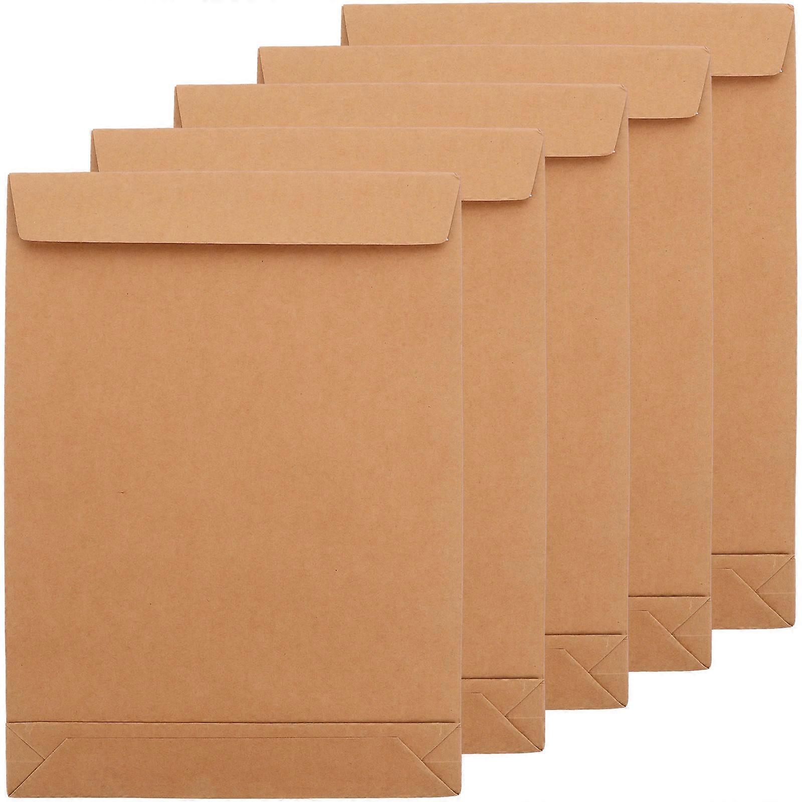 Paper Organiser Self-Adhesive Strip Filing Envelope Boutique Use Kraft Paper 33.5X23.8X4CM File Holders 5Set