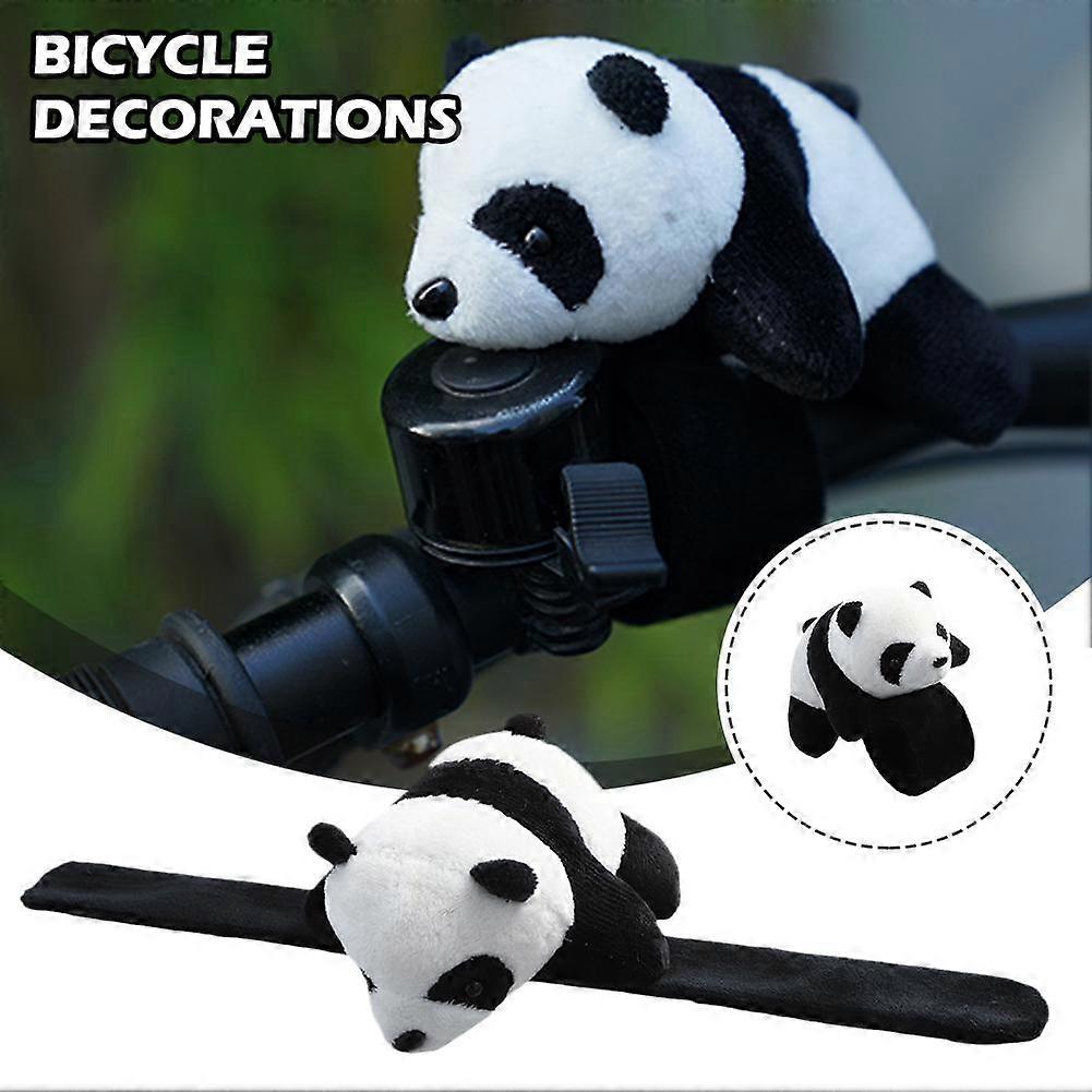 [Handlebar model] (A)$ Bicycle and electric vehicle decorations Panda lying on a motorcycle doll small pendant clapping circle clapping circle