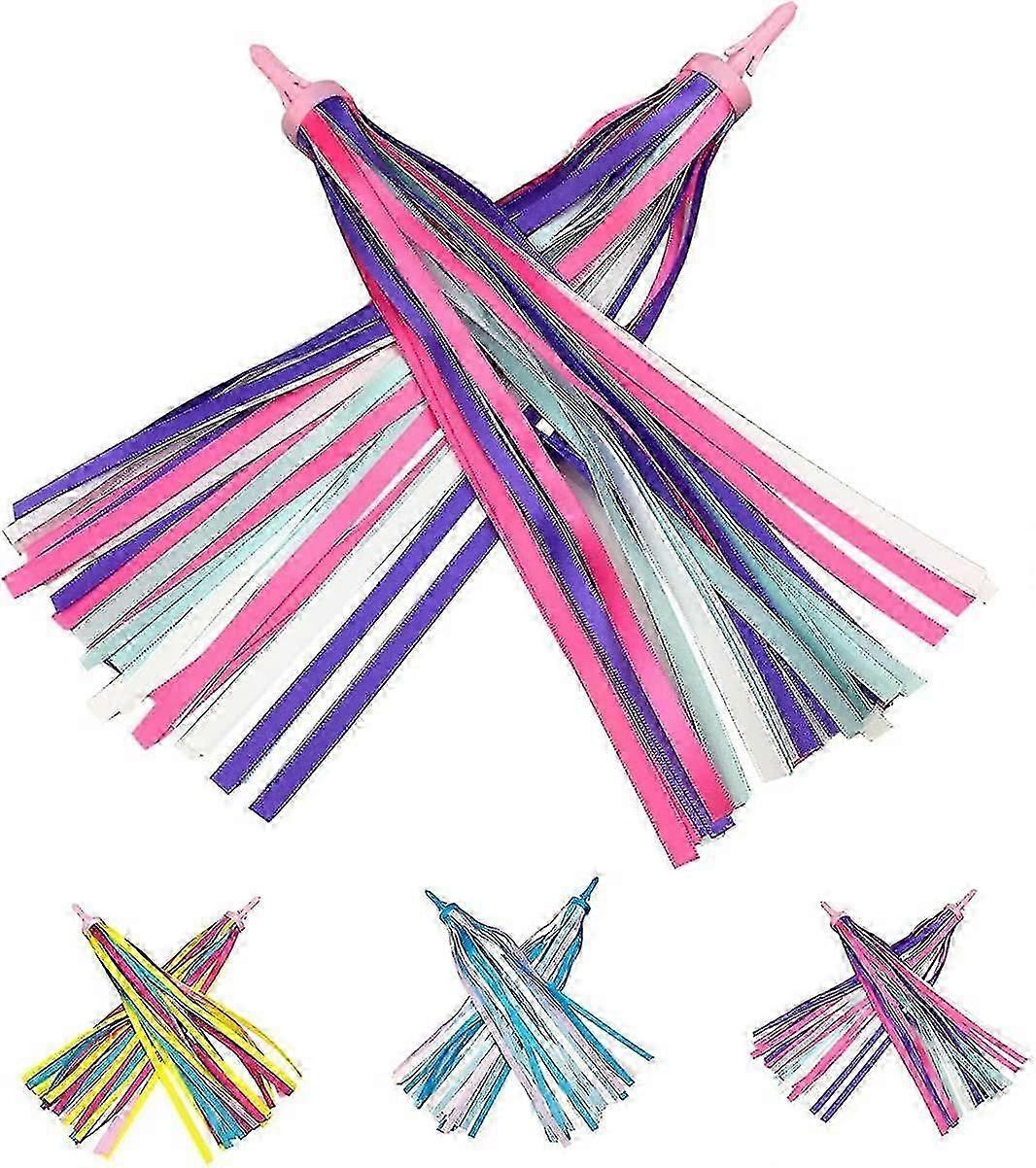 1 ταινία Streamer περιθωρίων τιμονιού ζεύγους για παιδικό ποδήλατο, λαβές ποδηλάτων σκούτερ Ribbonpurple