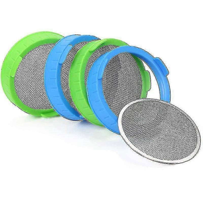 Pack Sprouting Lids, Plastic Sprout Lids With Stainless Steel Screen For Wide
