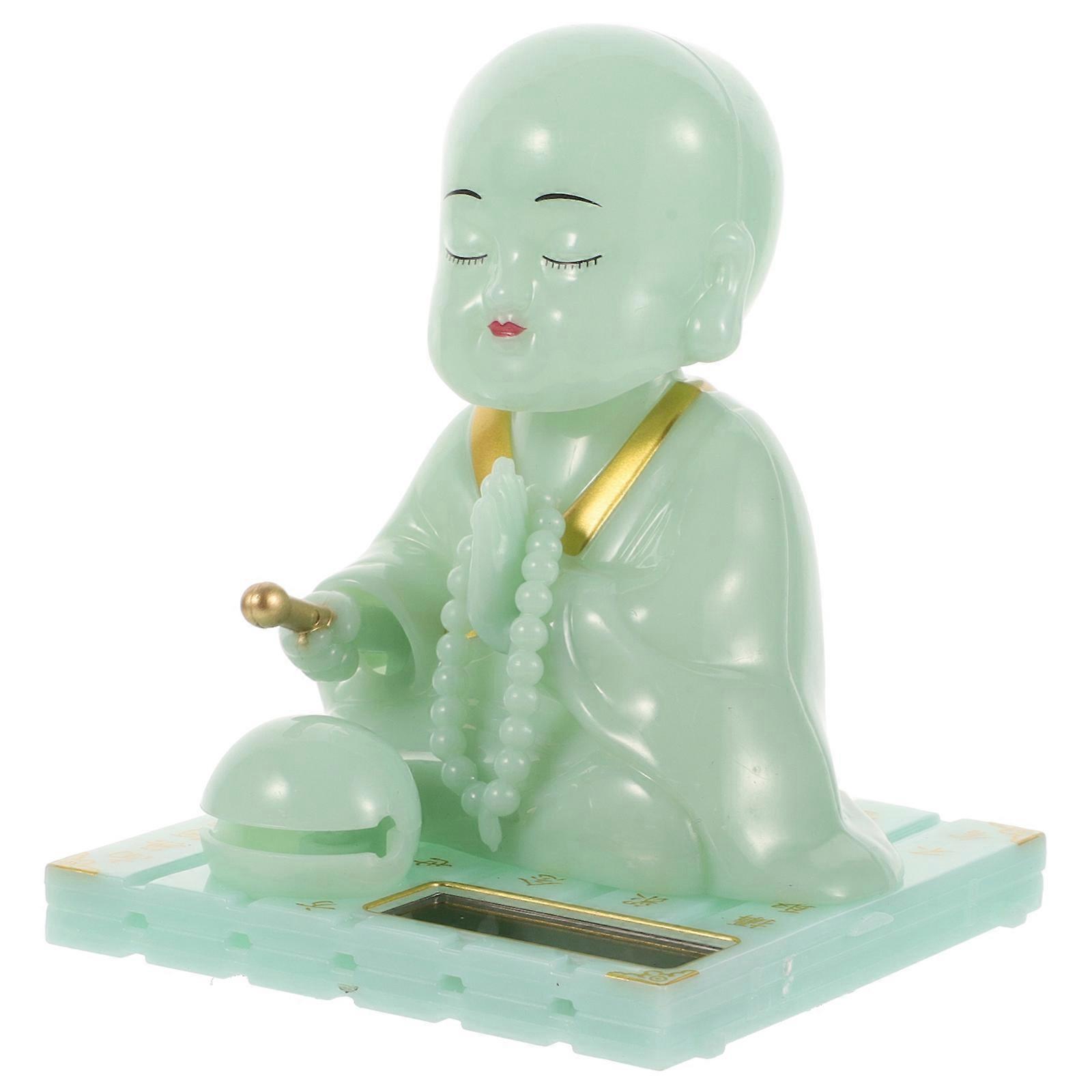 Solar Powered Buddha Statue for Car Dashboard and Home Office Decoration – Compact Vibrant Ornament with Delicate Design