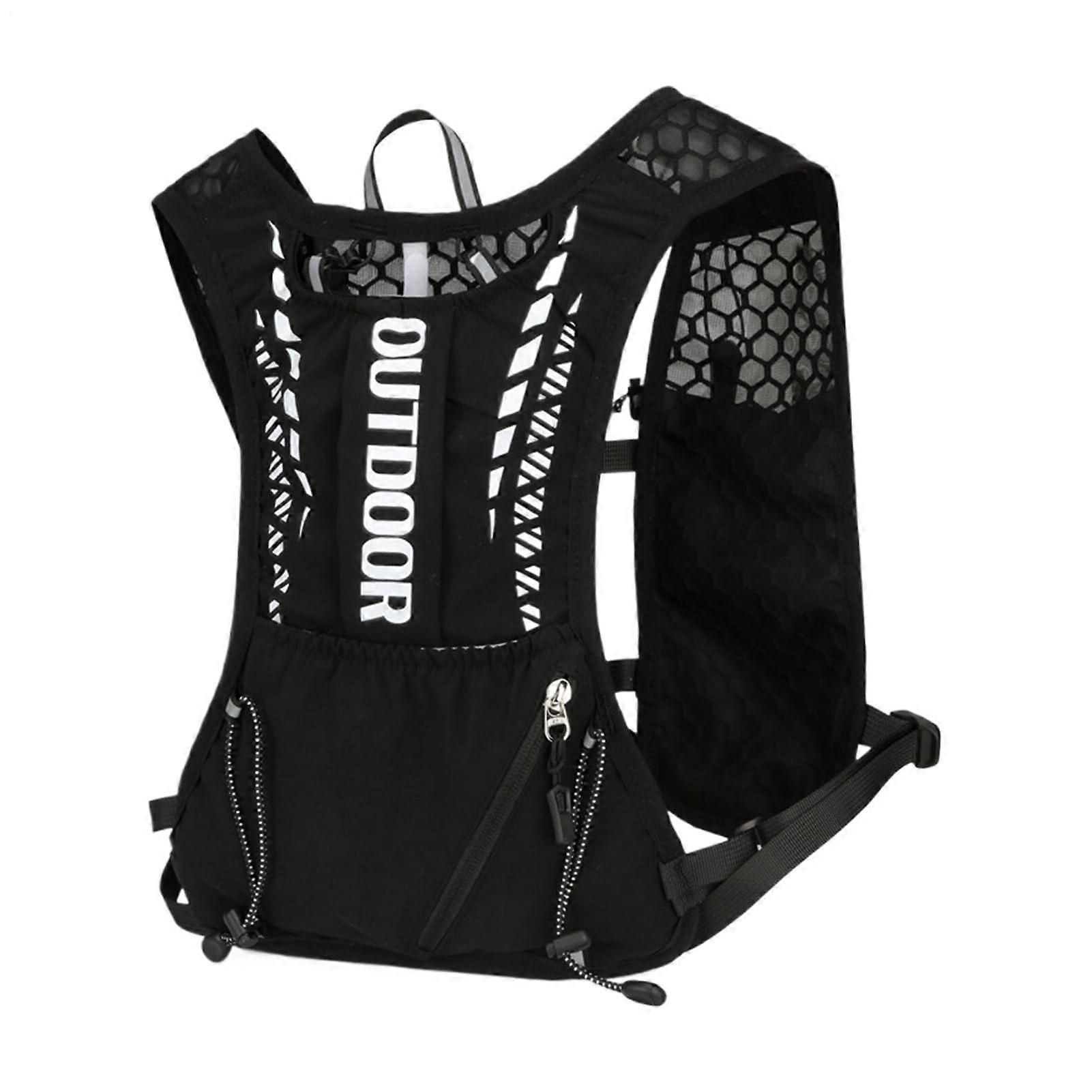hydration vest, reflective adjustable for gym, jogging, cycling, black B