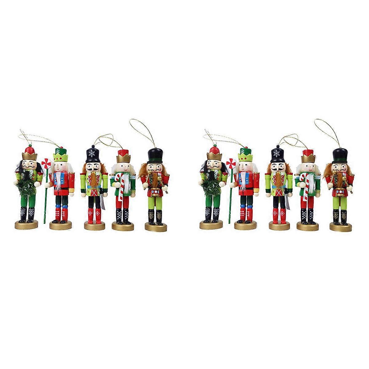 5Pcs 12cm Nutcracker Christmas Ornament Puppet Christmas Desk
