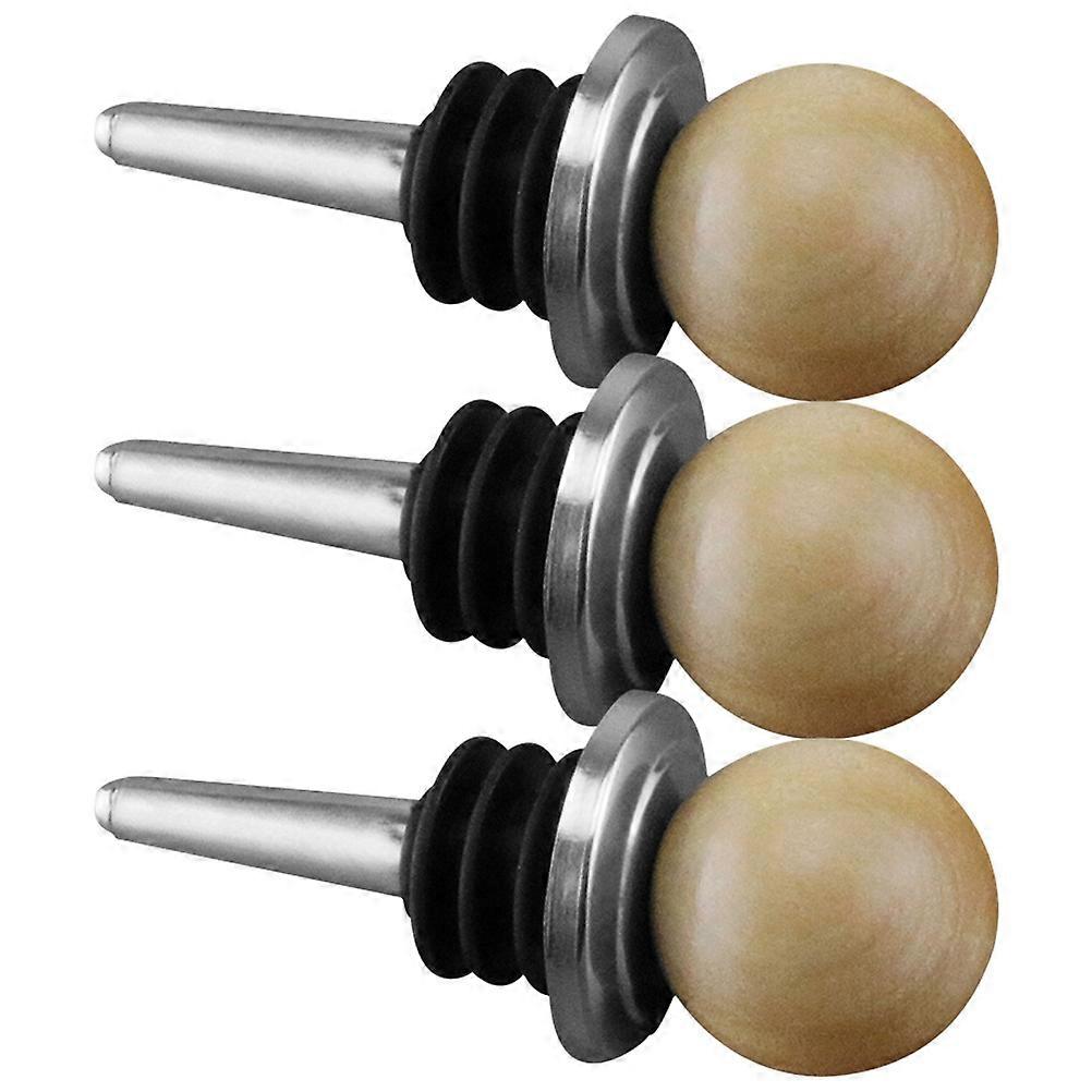 Beverage Bottle Stopper Stainless Steel Bottle Plug For Olive Oil Bottle Round Design 3Pcs