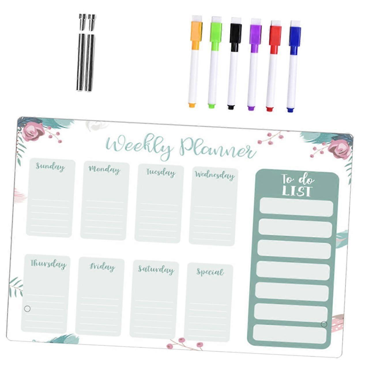 1Satz Acrylic Memo Board Wipeable Writing Board for Office and Home Weekly Planner Whiteboard for ToDo Lists and Reminders