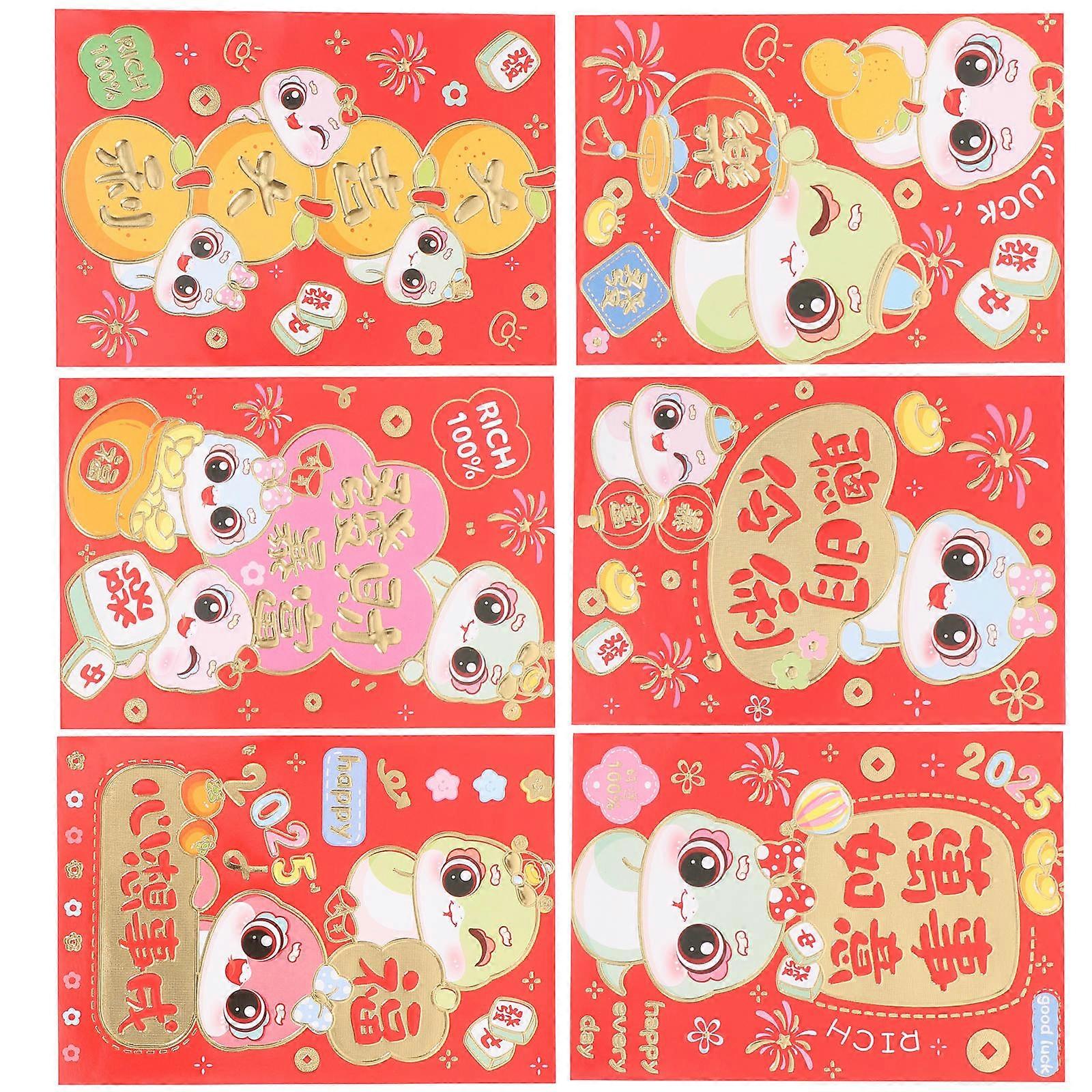 Red Envelopes Chinese Money Envelopes Rectangular Shape Safe Paper Material for Weddings Parties 60Set