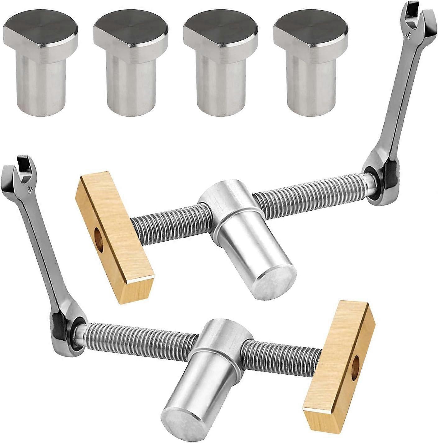 Positioning Vice  Joiner Clamp for 20 mm Bench Holes  Adjustable Desk Clip  Workbench Accessory for Quick F Set of 2 Workbench Vice with 4 Bench Dogs