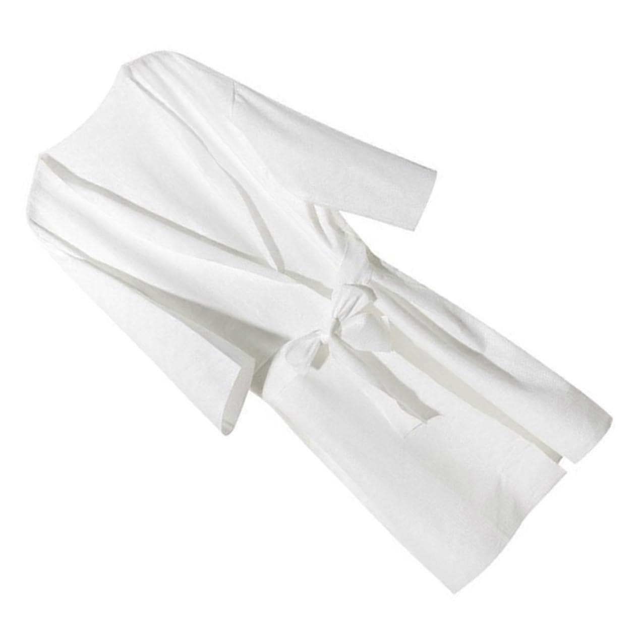 Disposable bathrobe for spa salon hotel travel, kneelength, skinfriendly material, suitable for sauna, daily use, portable and practical.