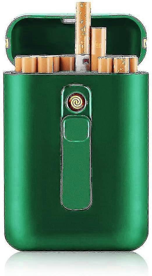 Portable Case For 20 Cigarettes With Usb Rechargeable Light