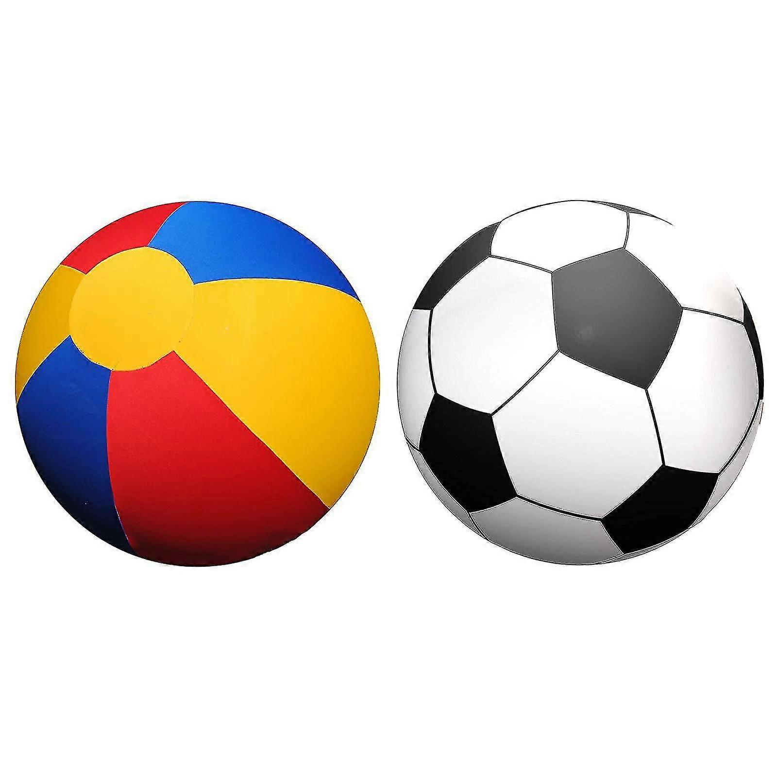 Multiple Sizes Giant Beach Ball Large Beach Ball, Huge Rainbow Color Ball Bootball For Kids, Oversized Blow Up Plastic Inflatable Balls For Pool, Big