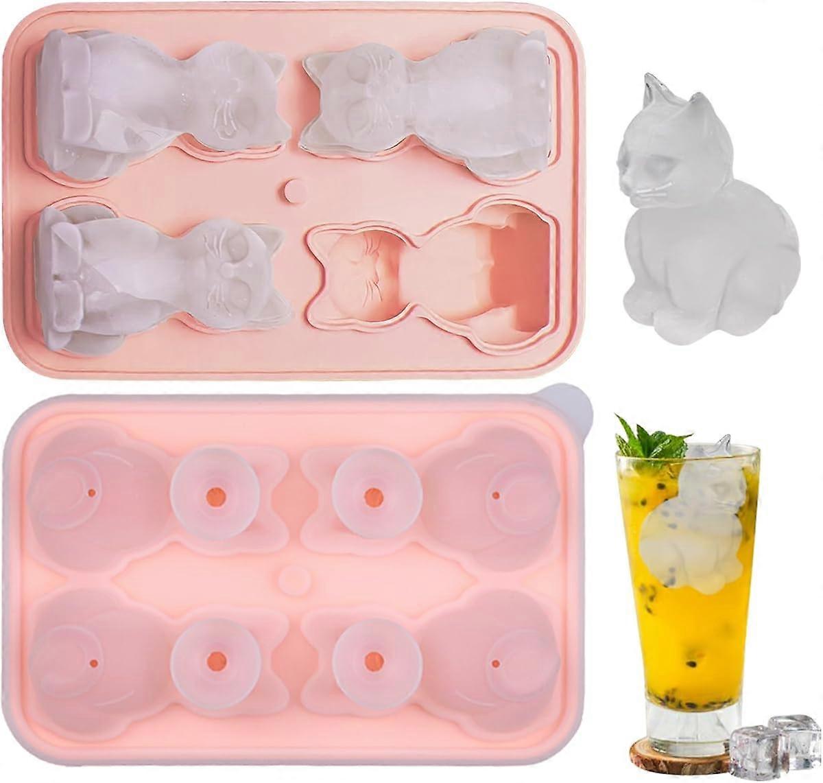 Cat ice tray silicone large ice cube mold, interesting shape ice cube