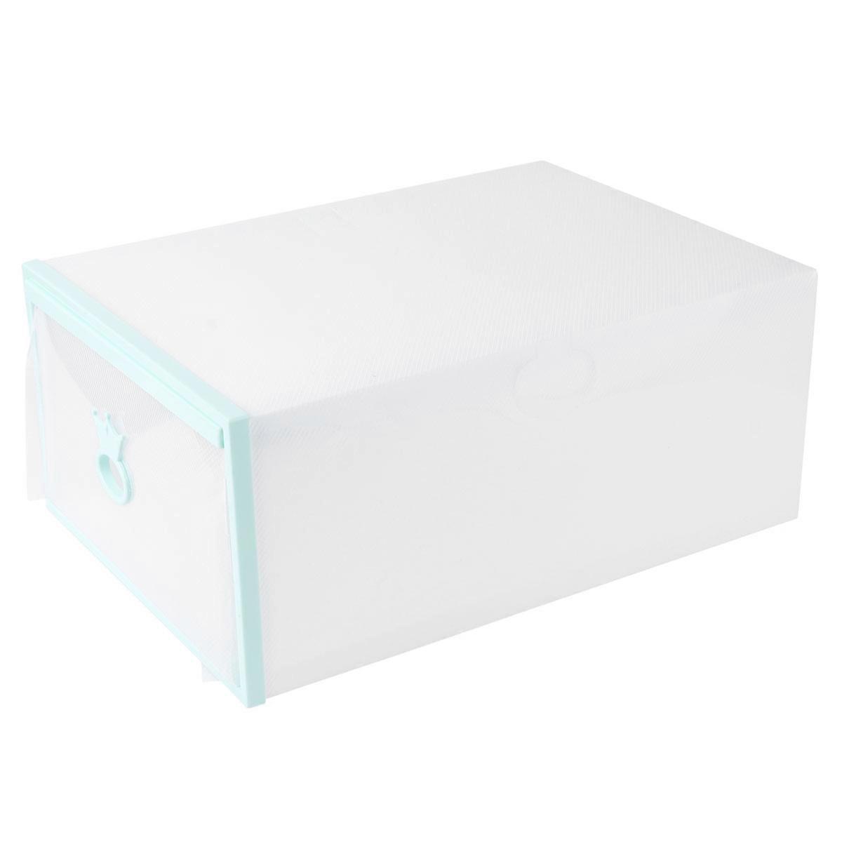 מיכל אחסון נעליים מפלסטיק מעובה עם חלון שקוף לצפייה ואחסון קלים, ירוק, קיבולת גדולה