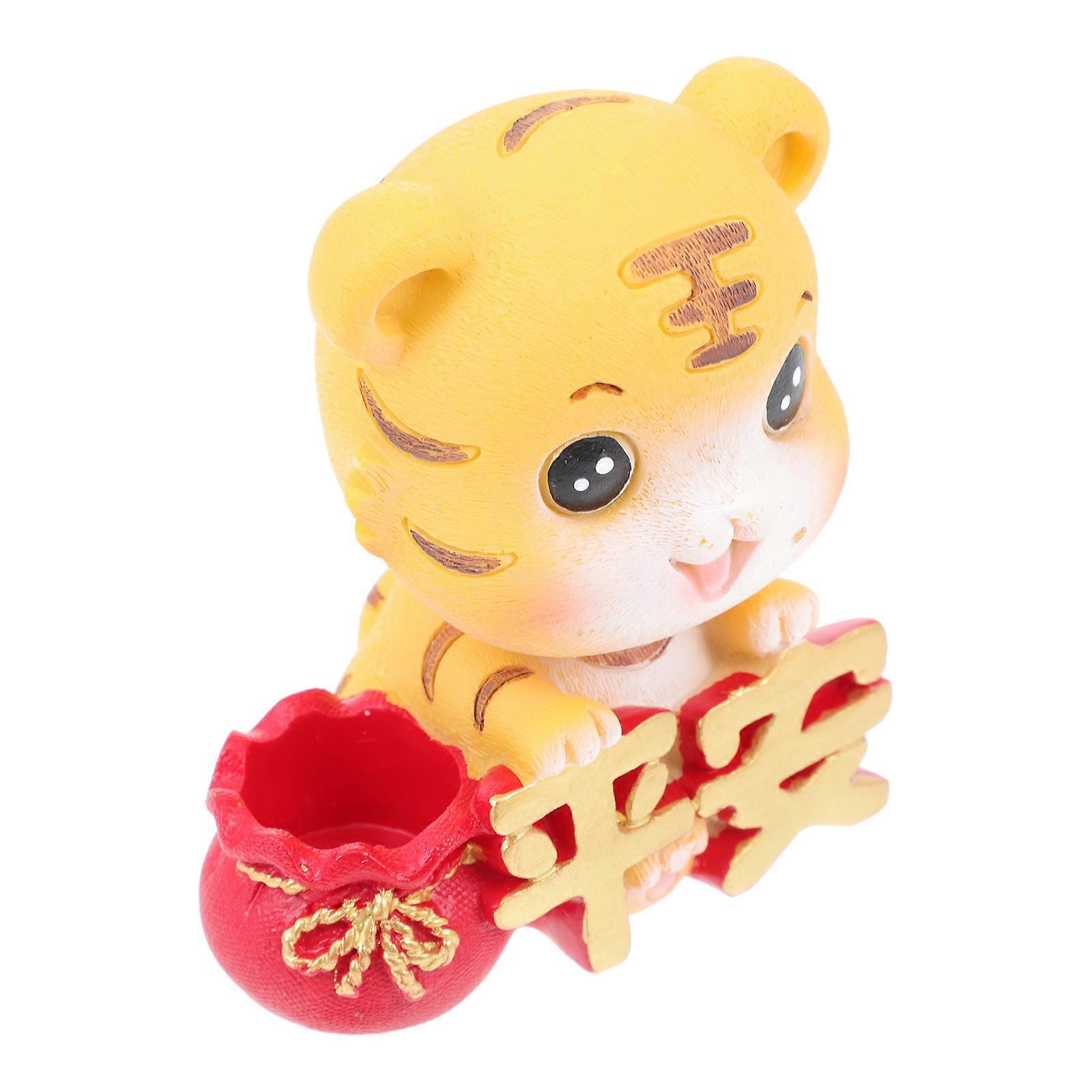 1PC Adorable Resin Tiger Ornament Photograph Props Tiger Desktop Adornment