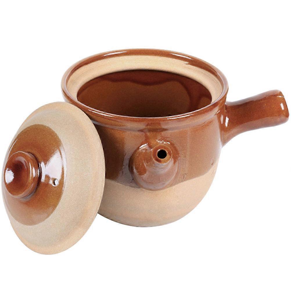 Pottery Clay Stew Pot for Boiling Medicines and Tea with Smooth Handle Assorted Color