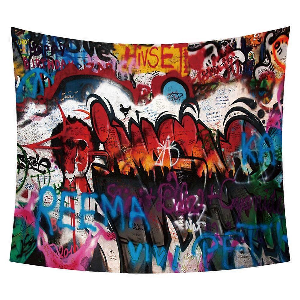 Hanging Throw Blanket Graffiti Series Tapestry Beach Towel Photography Backdrop Red 1Set