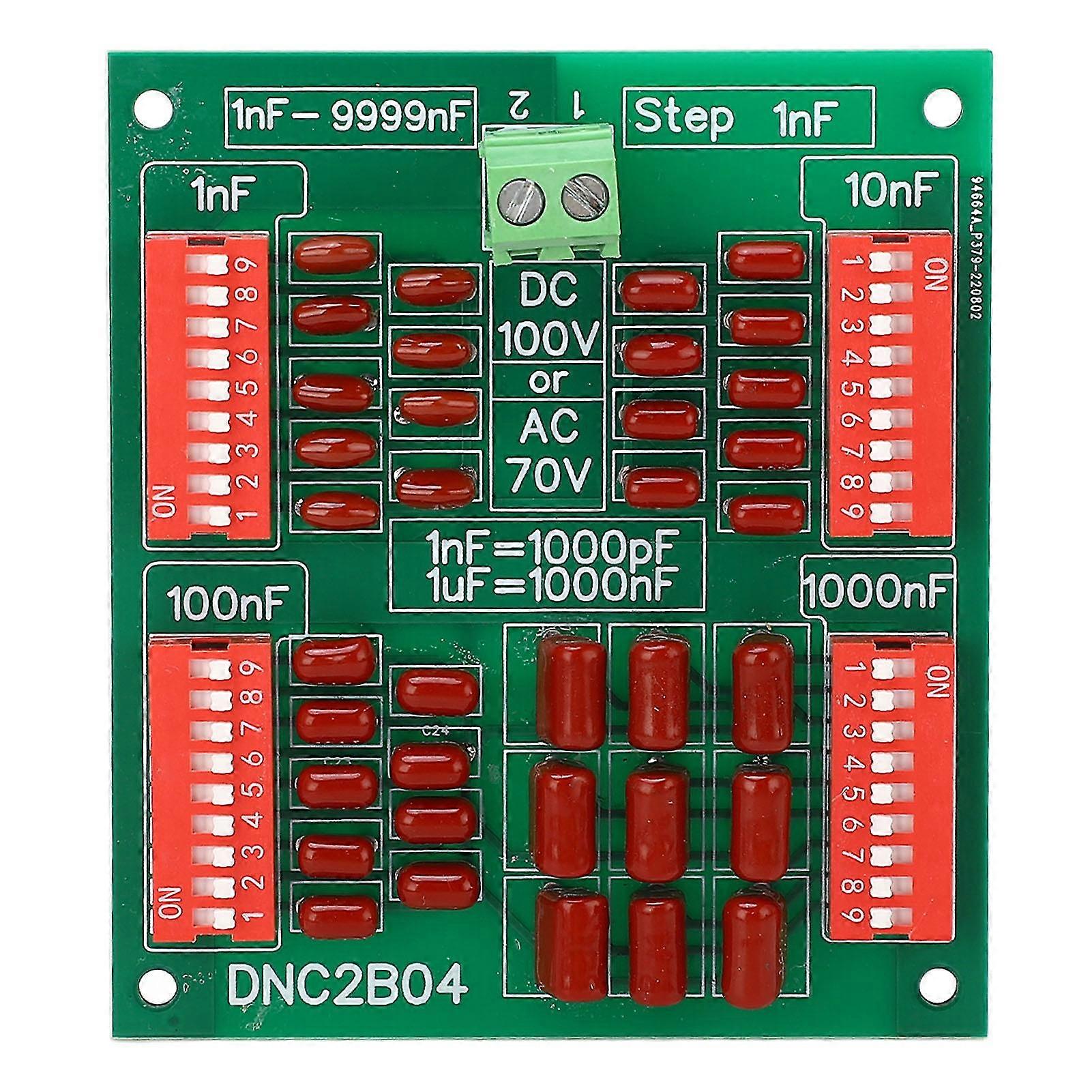 4-Digit Programmable Capacitor Board with 1nF Polypropylene Film Capacitor - DC 100V & AC 70V Digital Measurement Tool