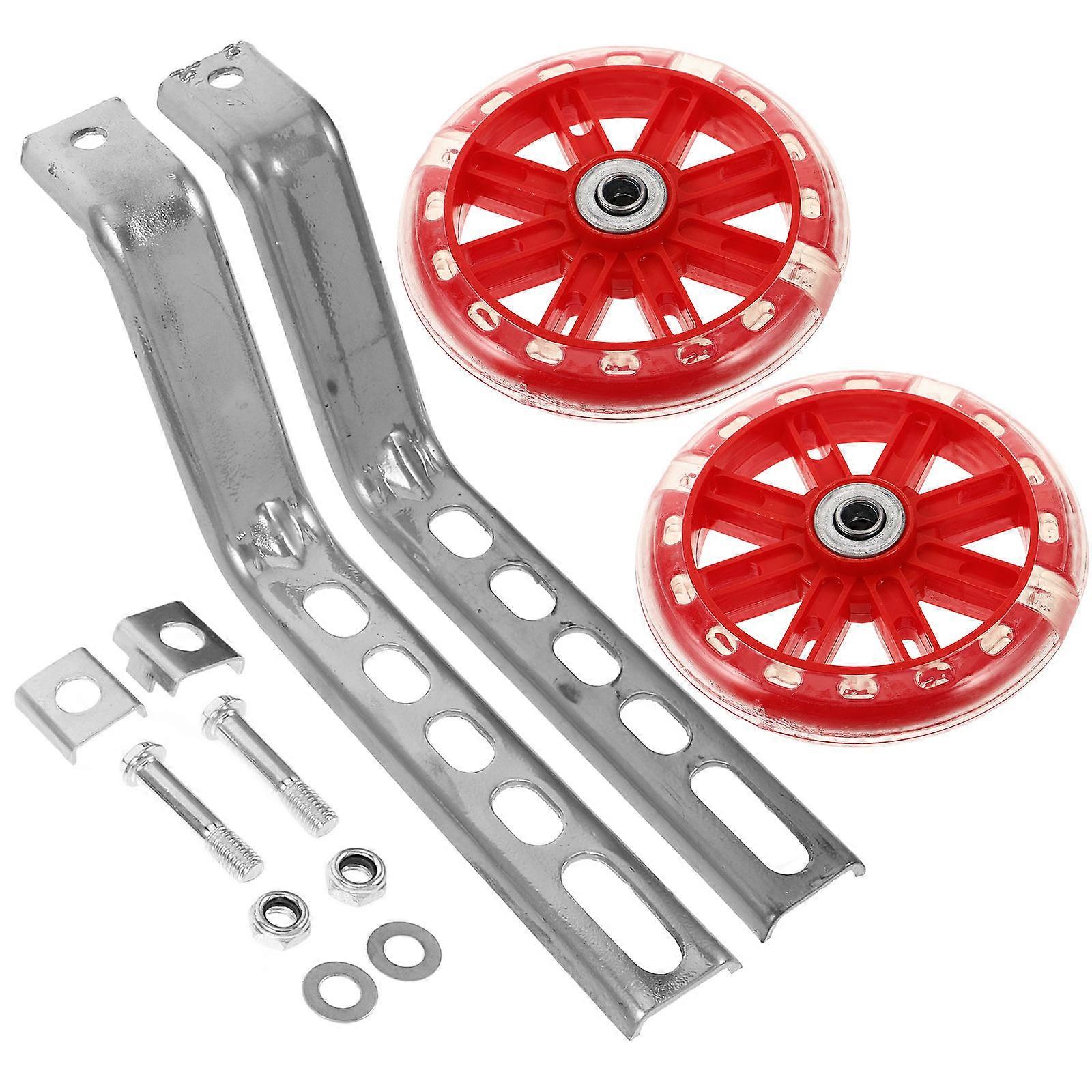 Safety Support Training Wheels Flashing Function Heavy Duty Bicycle Scooters 11.00X11.00X2.00CM 1 Set