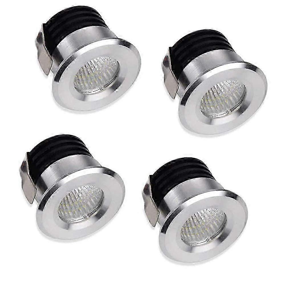 Neue Produkte im Jahr 2023, Set mit 4 Mini-LED-Einbaustrahlern, 3W, warmweiß, für Vitrine, Innenstation, Gipskartonbeleuchtung, mit Transformator [Ene