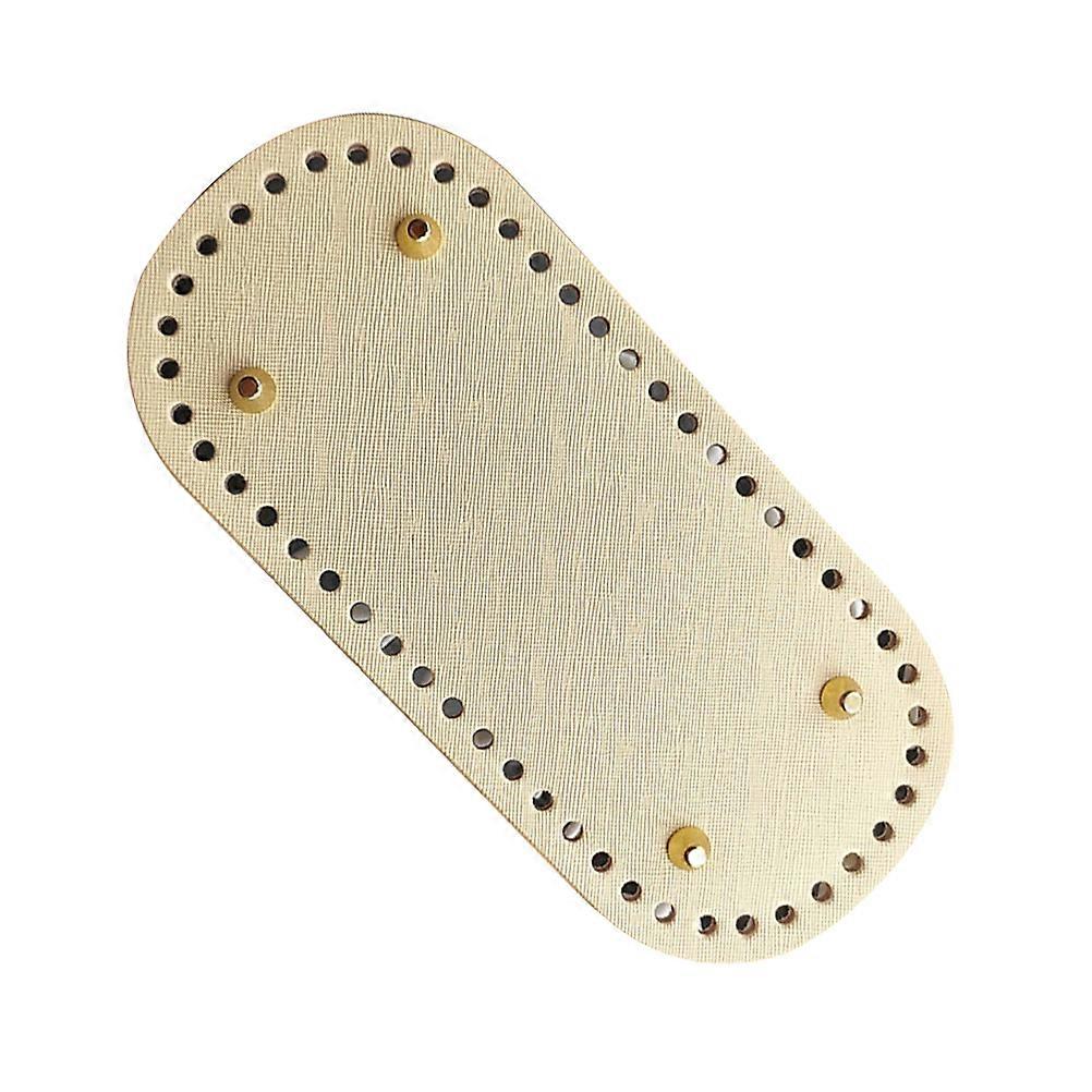 Oval Shaped PU Bag Bottom Base for DIY Handmade Bags Khaki Color Protects and Decorates 6.3 Inches