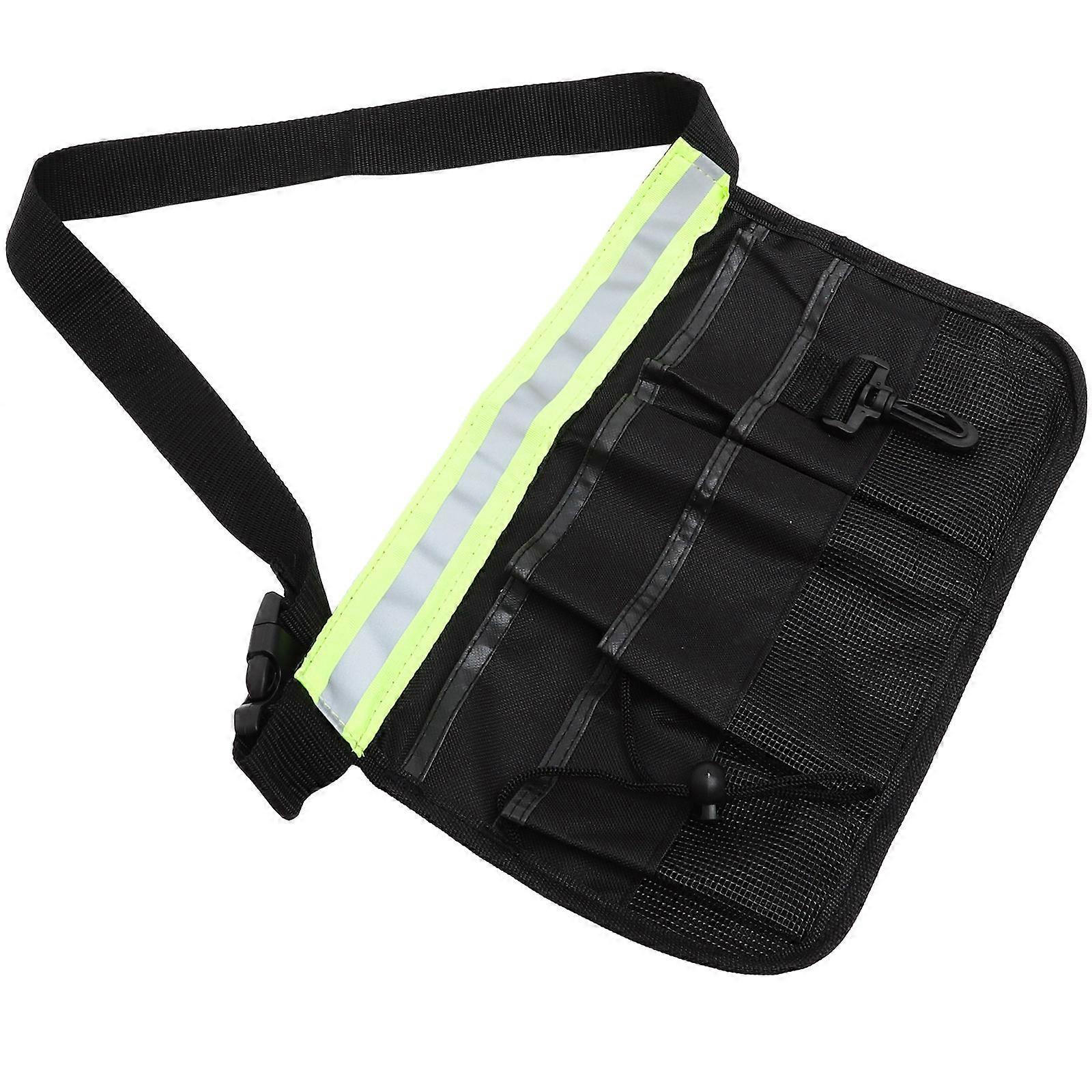 Black Utility Belt with Seven Pockets for Tool Storage Made of Oxford Cloth Adjustable