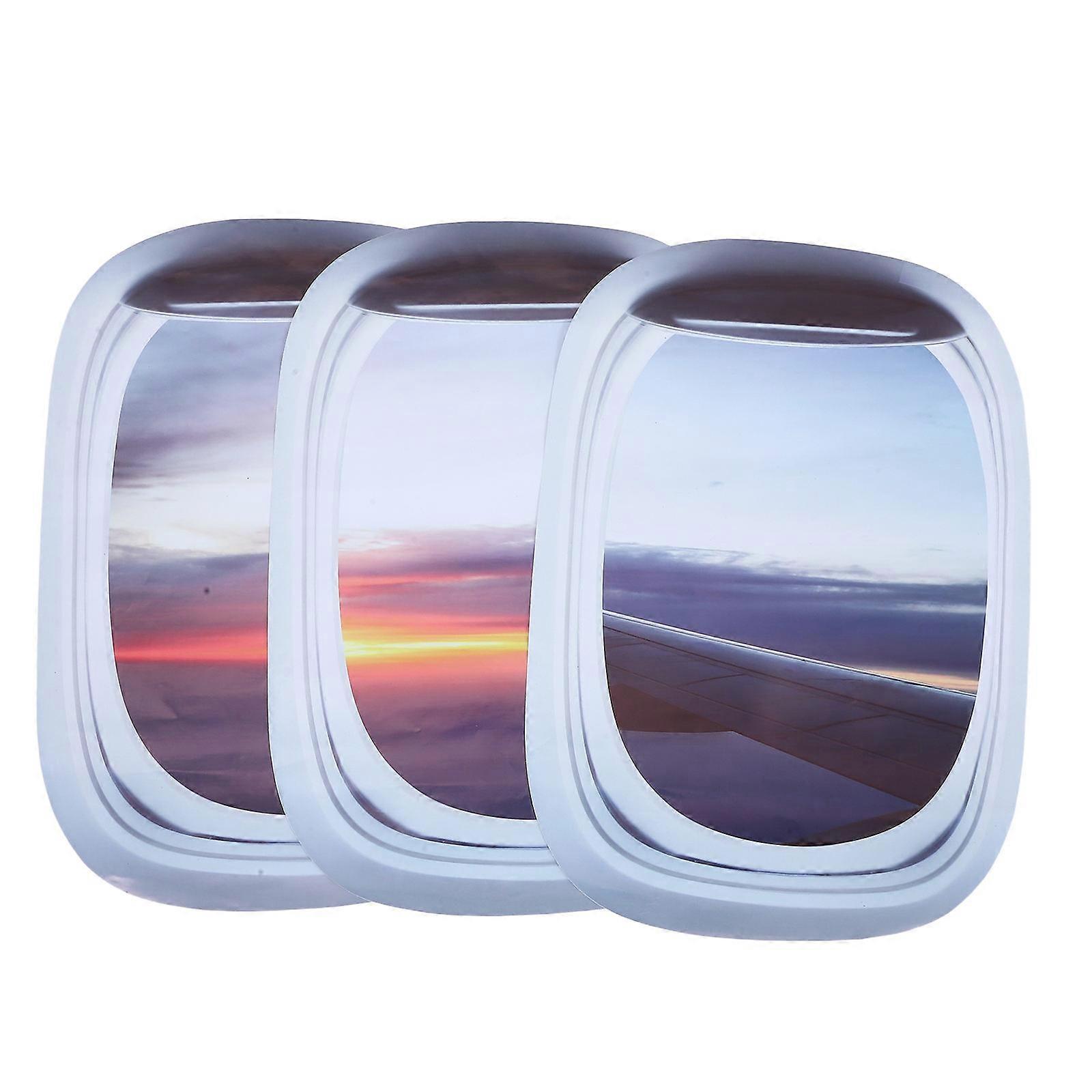 Wall Decals 3Pcs Assorted Sticker with Vivid Sunset View for Wall Decoration