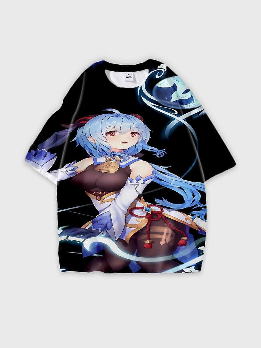 T-shirt round neck Role Pattern loose short sleeve C1209