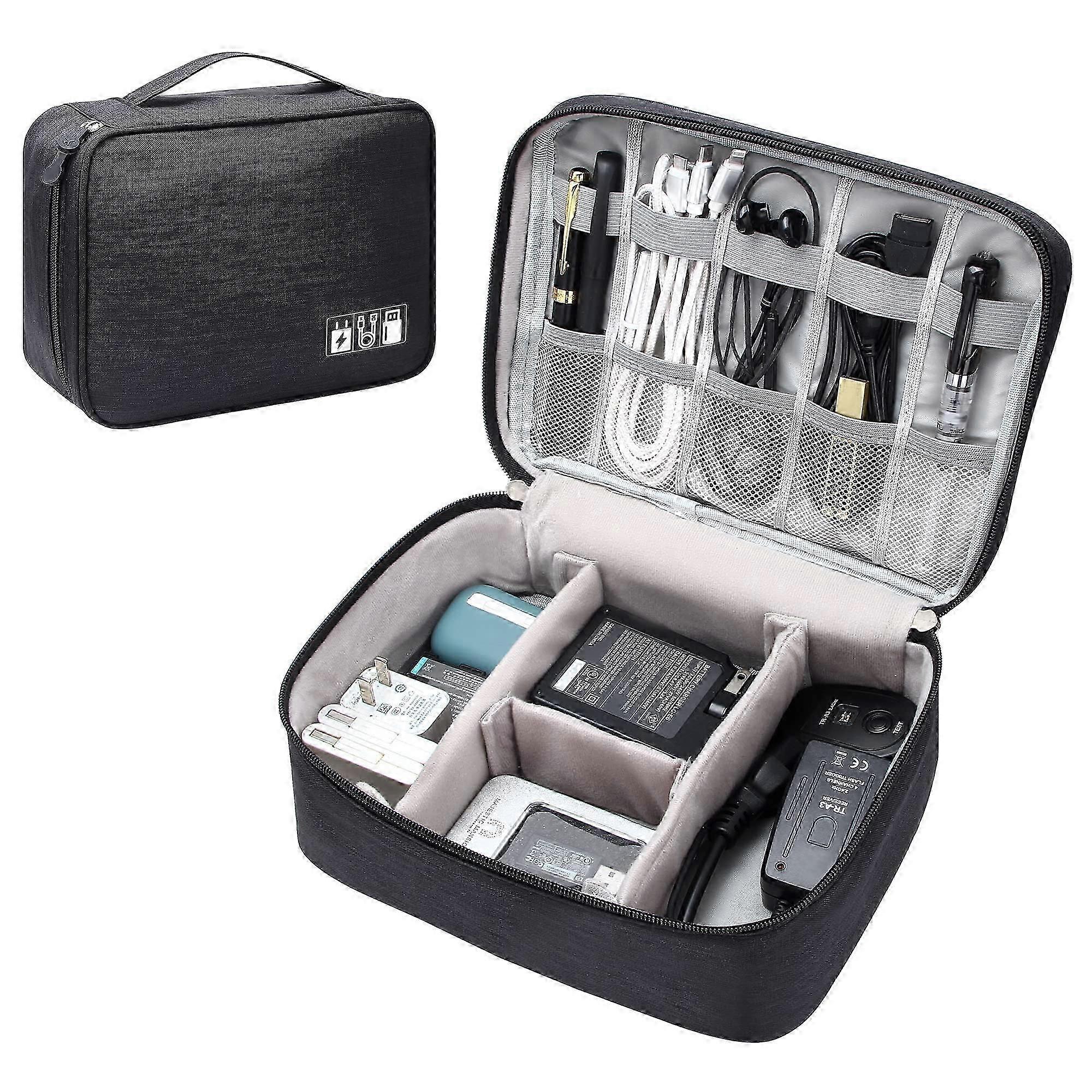 エレクトロニクスオーガナイザートラベルユニバーサルケーブルオーガナイザーバッグ防水エレクトロニクスアクセサリー収納ケースケーブル、充電器、電話、USB、SDカード、H用