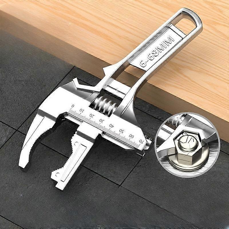 Multifunctional Adjustable Wrench, Large Opening Spanner for Kitchen & Bathroom, Manual Operation