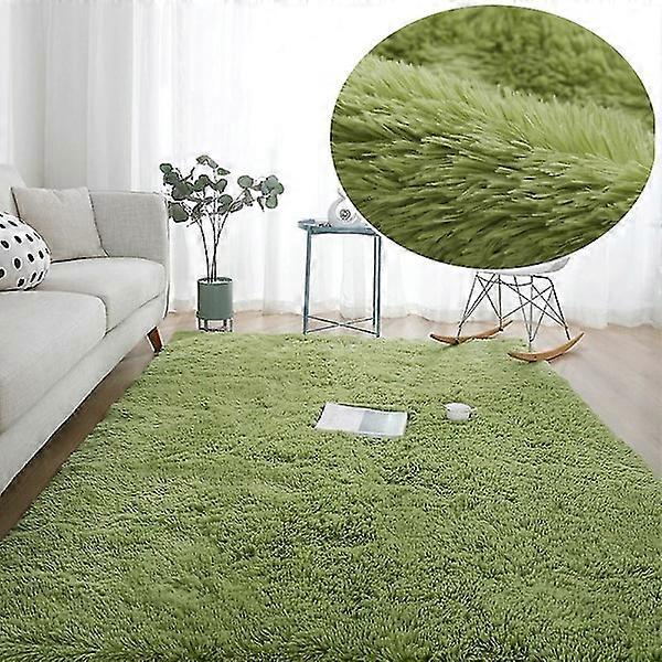 子供部屋のためのファジーレインボーラグソフトファジーラグリビングルーム子供ベビールーム保育園プレイルームかわいい装飾ラググラスグリーン1
