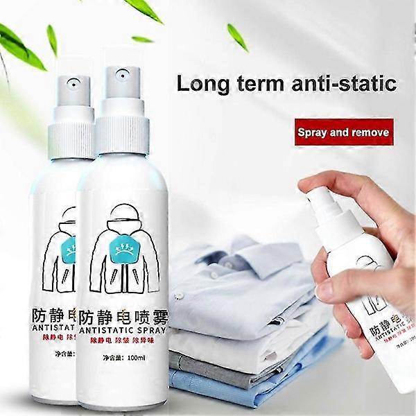 2x Anti-Static Spray for Hair Reduce Static Electricity Odor Remover Anti-Static Agent for Hair Sweaters Pants Doorknob Clothes Skirts