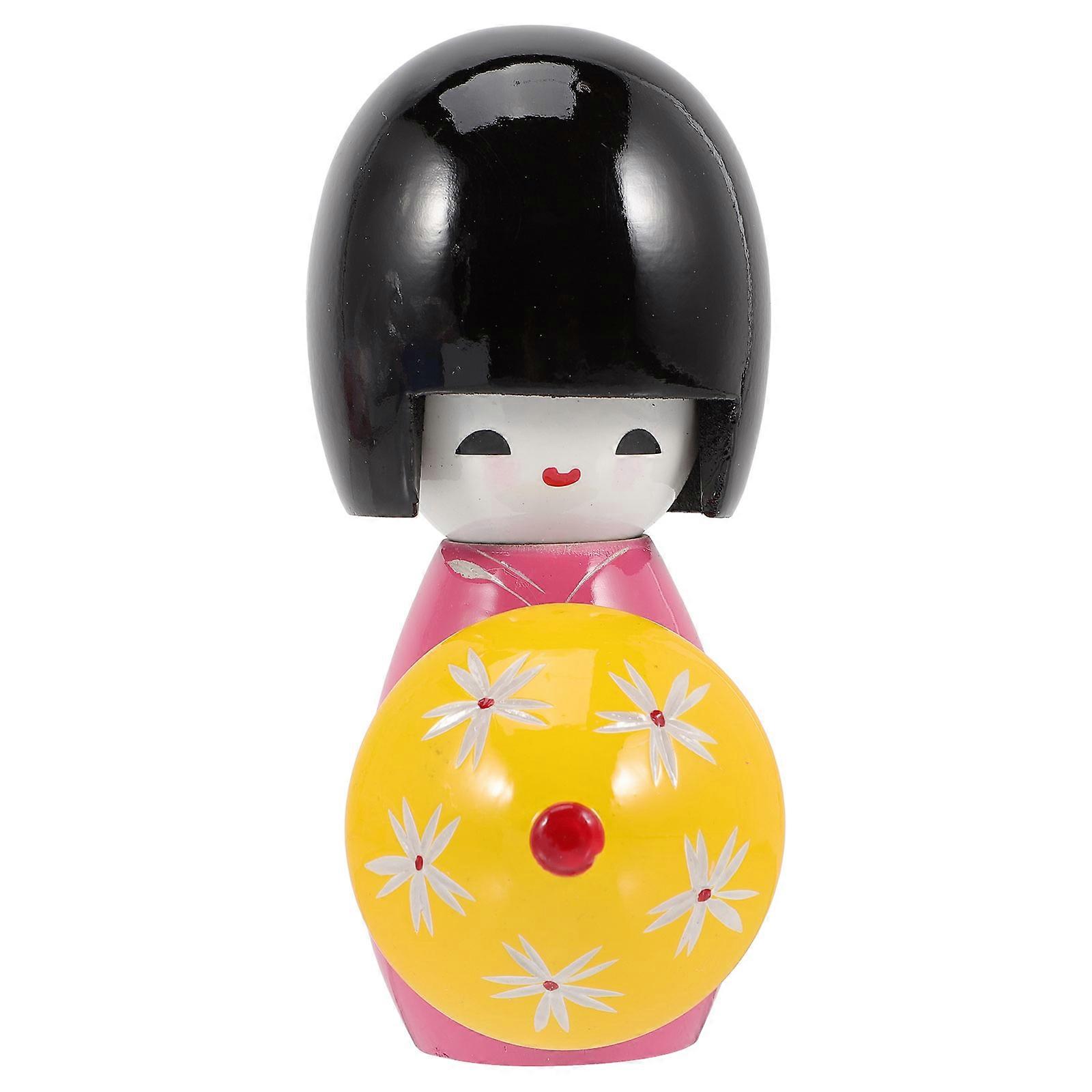 اليابانية كيمونو الكرز زهر دمية خشبية زخرفة تمثال لديكور المنزل Japandi نمط تصميم مدمجة سنة الديكور