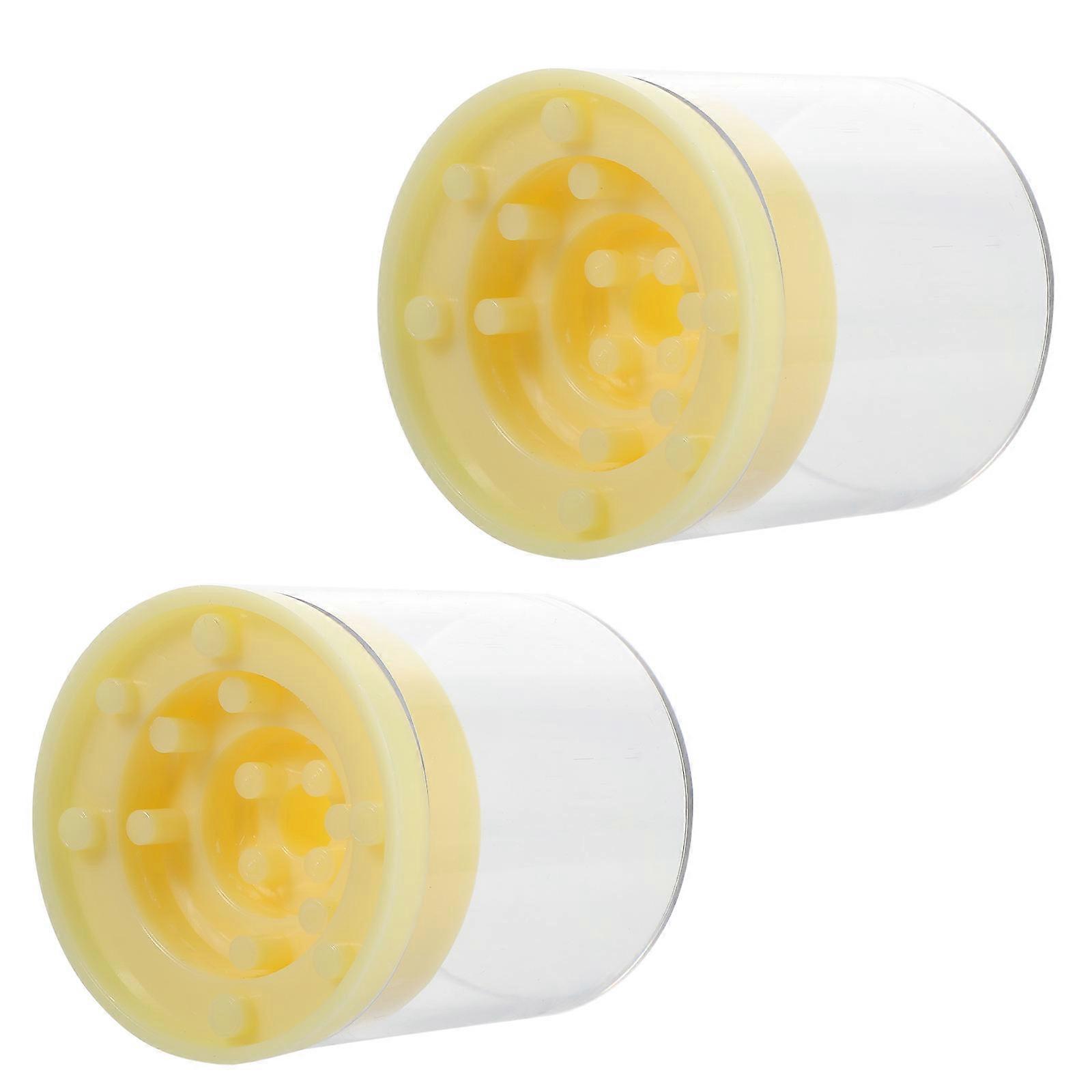 Nail Supply Storage 2Pcs Nail Polish Head Inserting Hole Design Container For Nail Practice 5.2X5.2Cm Square Shape