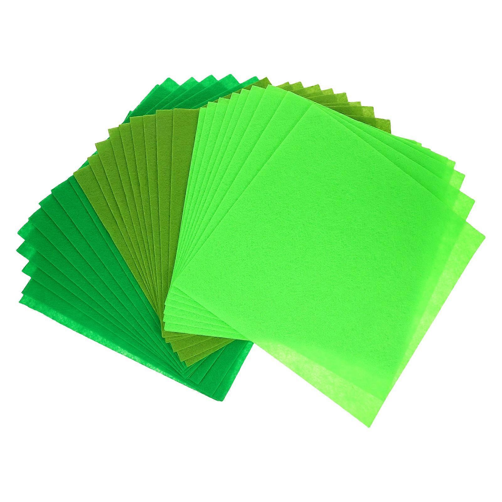 20PCS Green Felt Sheets Durable Craft Fabric for DIY Art Projects, Halloween & Christmas Decorations, Soft Texture with Vibrant Colors for