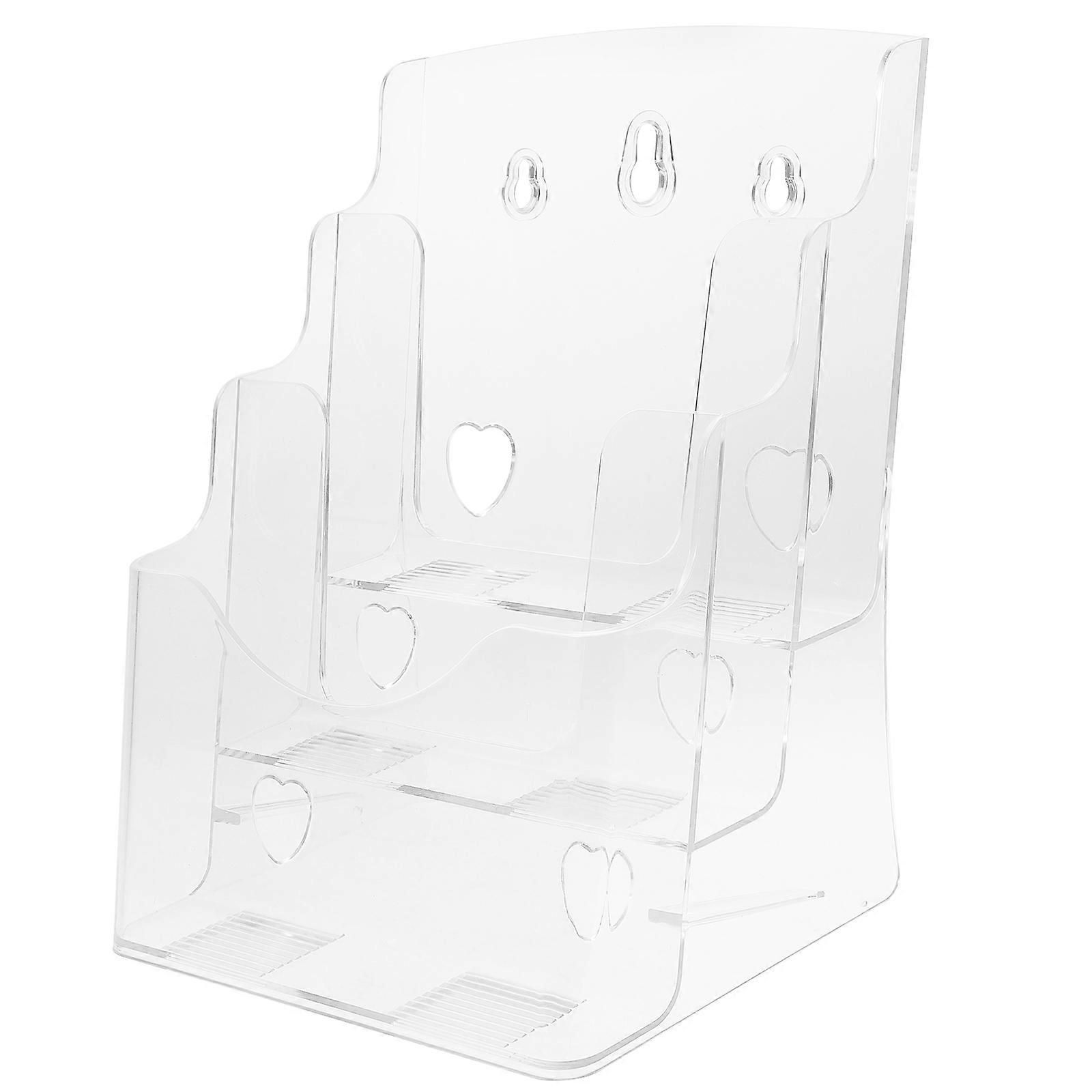 Transparent Acrylic File Rack for Storage Use Sturdy Document Stand with Classified Design Perfect